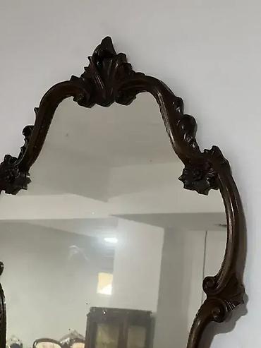 drvena: Stilska konzola i ogledalo 🛋️ Dobro stanje 🪞 Potrebna zamena ogledala — 2
