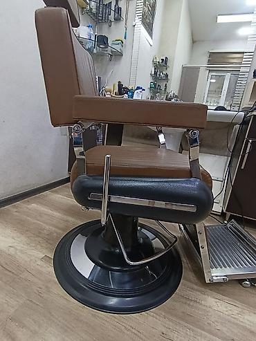 Salon, tibbi kreslolar: Bərbər/kosmetoloji kreslosu - Klassik dizaynlı, qəhvəyi rəngli — 3