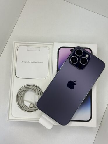 компютер комплект: IPhone 14 Pro Max, Колдонулган, 256 ГБ, Deep Purple, Коргоочу айнек, Кабель, Куту, 84 %