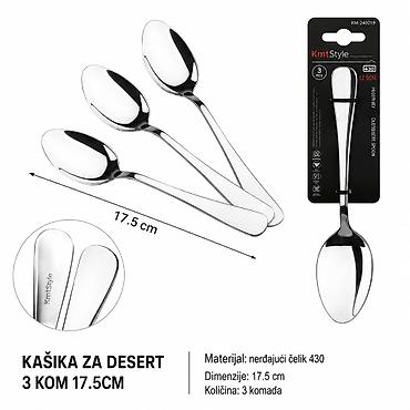 KMT Kašika za desert sa glatkom drškom 2402919 Set od 3 desertne