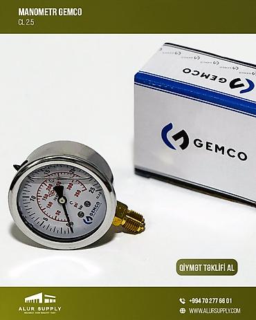 manometr: Manometr Gemco ✅ Bağlantı: Sarı rəngli pirinç ✅ Dəqiqlik sinfi: CL — 1