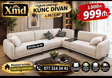 Künc divan – fabrik istehsalı, Xmd. Ölçülər: 2.95 m / 2.45 m