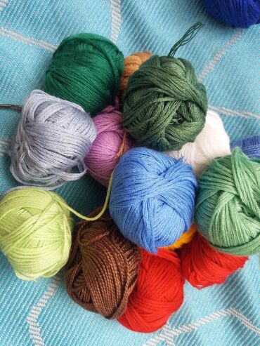 туркменский текстиль оптом от производителя: Нитки для вязания и шитья из Германии. 5 гр, 50 гр. Хлопок