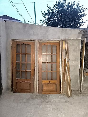 otag qapsi: Taxta şüşəli otaq qapıları – 2 ədəd - Material: təbii ağac karkas — 1
