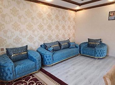 Mebel dəsti – 1 böyük divan + 2 kreslo - Stil: Klassik-lüks dizayn