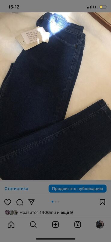 джинсы черные с высокой: Джинсы и брюки, цвет - Синий, Новый