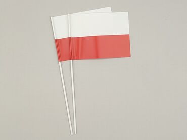 Dwie używane flagi Polski na plastikowych masztach. Flagi są w