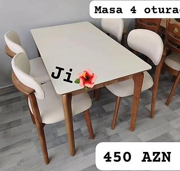 stul plasmas: Mətbəx üçün, Yeni, Açılmayan, Dördbucaq masa, 4 stul — 1