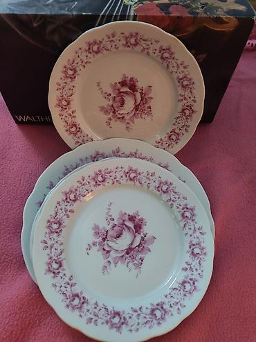 šoljice za espresso: Porcelanski tanjiri sa floralnim motivom – set - Materijal: porcelan — 1