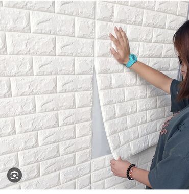 пластиковые стены: 3D кирпичи самоклеящиеся обои,влагостойкие,просты в применении.клеются