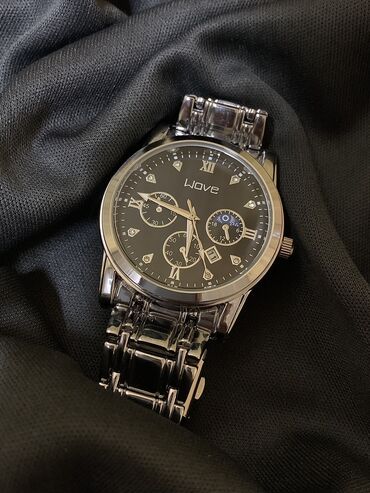 серебро цепочка мужская: Классические наручные часы - Wove Серебристый цвет на черном