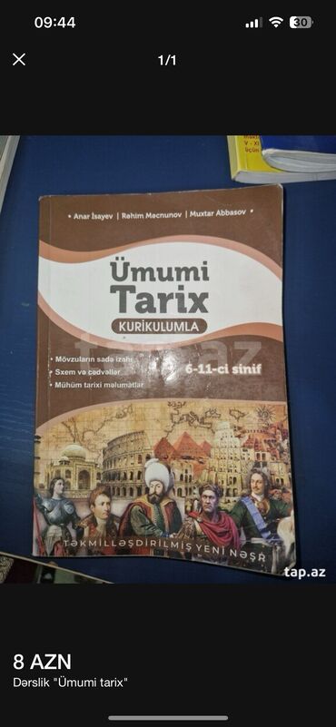 umumi tarix 7 ci sinif yeni derslik: Ümumi Tarix 11-ci sinif, 2022 il