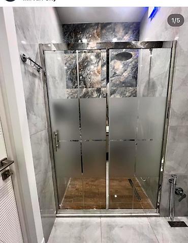 divar panel: Şüşə duş kabinası – sürüşkən qapılı model - 8-10 mm qalınlıqlı — 1