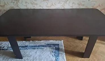 study table: Обеденный/рабочий стол, прямоугольный, темно-коричневый. - Материал — 2