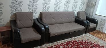 раскладной диван кресло: Диван-кровать, цвет - Серый, Б/у