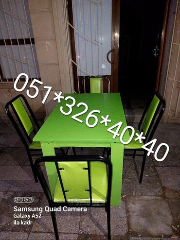 Masa və oturacaq dəstləri: Mətbəx üçün, Yeni, Dördbucaq masa, 4 stul — 6