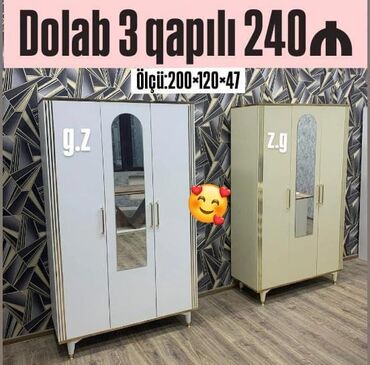 2ci əl dolab: Qarderob, paltar dolabı, Yeni, Düz dolab