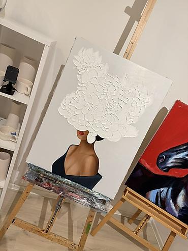 it sekilleri: Rəsm əsəri – Teksturallya işlənmiş portret -Ölçü:60x80 - Texnika — 5