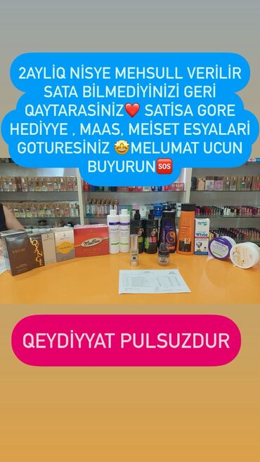 Ətriyyat: Məhsullar 2 aylıq müddətə nəsyə verilir. Satıla bilməyən məhsulları