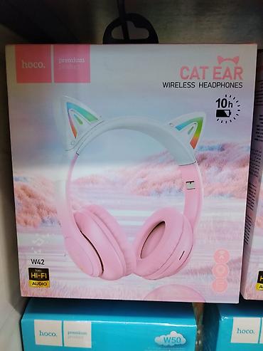ugreen hitune max5c: HOCO W42 Cat Ear — беспроводные наушники с ушками и семицветной — 1
