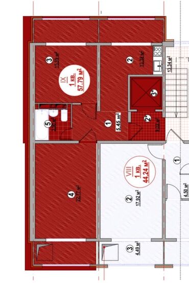 1 комнатная квартира 106 серия: 2 комнаты, 58 м², 106 серия, 6 этаж, ПСО (под самоотделку)