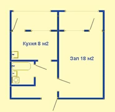 1 комнатная квартира бишкек купить в Кыргызстан | Посуточная аренда квартир: 1 комната, 25 м², Без мебели
