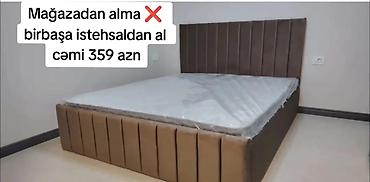 kundur: Müasir üslubda yumşaq başlıqlı çarpayı. - Rəng: qəhvəyi - Başlıq — 1