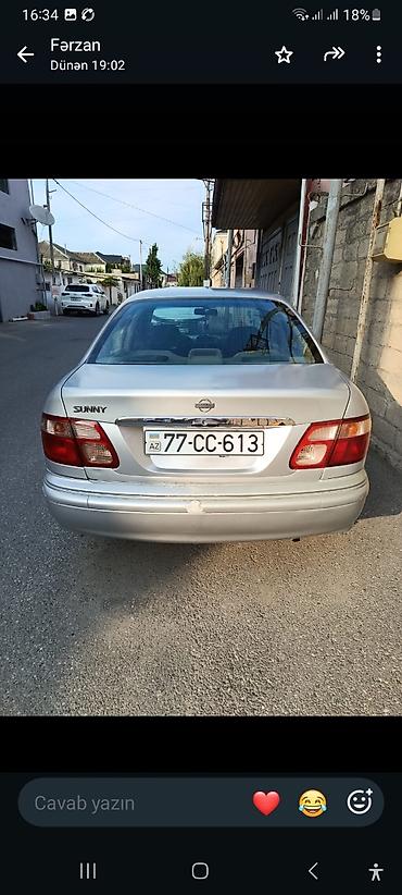 nissan sunny radiator: Nissan Sunny sedan öz adımadı. - Kuzov: sedan, gümüşü rəng - Mühərrik — 2