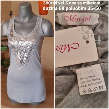 Majice na bretele: M (EU 38), Pamuk, bоја - Šareno — 15