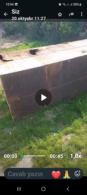 cirkab su masini satisi: Məhsul: Metal yanacaq/su çəni (yerüstü tip) Təsvir: - Qalın metaldan — 5
