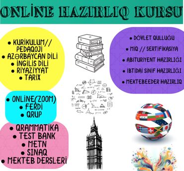 masazirda hazirliq kurslari: Repetitor, Riyaziyyat, Tarix, Azərbaycan dili