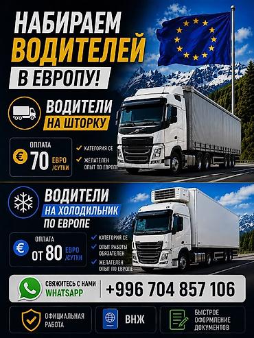 работа на эвропа: Требуется Водитель грузового транспорта, Категория прав (CE), Официальное трудоустройство — 2