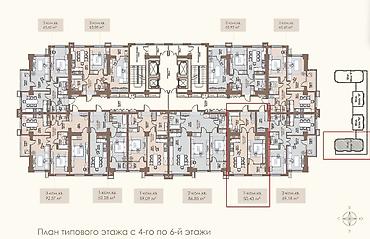 archa group: 1 комната, 50 м², Тунгуч мкр Элитка, 7 этаж — 3