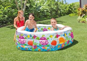 надувной бассейн для детей: Детский надувной бассейн 191х178х61 см "Аквариум" 510 л, от 6 лет