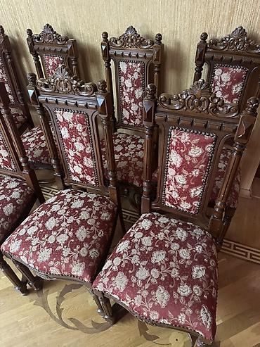 bar otracagi: Klassik üslubda 10 ədəd taxta yemək otağı stulu dəsti. - Material — 3
