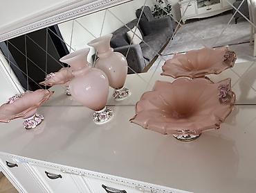 Постельное белье: Şüşə dekor dəsti – 6 parça - Rəng: pastel çəhrayı (ombre effektli — 1