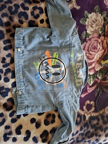 5 6yaş: Uşaq cins gödəkçəsi - Material: açıq mavi denim (cins). - Model — 3