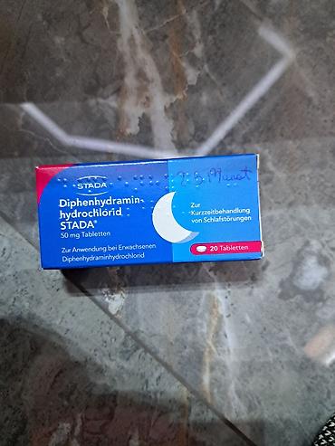 magnesium tablet: Məhsul: Diphenhydraminhydrochlorid STADA, 50 mq tabletlər — 1