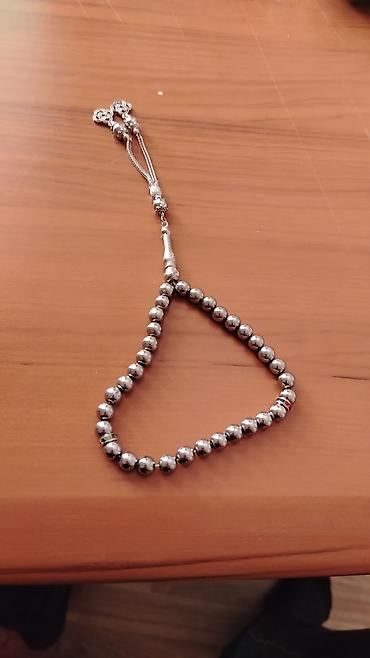 gumus tesbeh: Məhsul: Metal təsbeh Təsvir:asagi yeri olacaq - Parlaq, tünd gümüş — 3