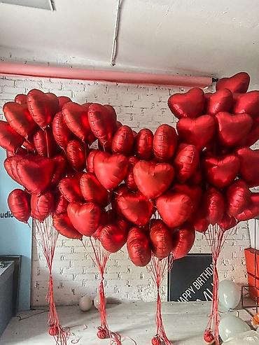 Шары: Воздушные шары «Сердца» — готовые композиции для романтического декора — 6