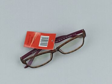 złote dodatki do zielonej sukienki: Glasses, Transparent, Rectangular design, condition - Perfect
