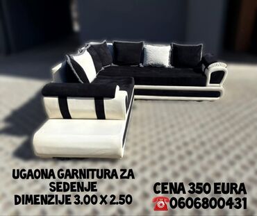 Ugaone garniture: Ugaona garnitura za sedenje Ugaona je od eko koze kombinacijom — 2