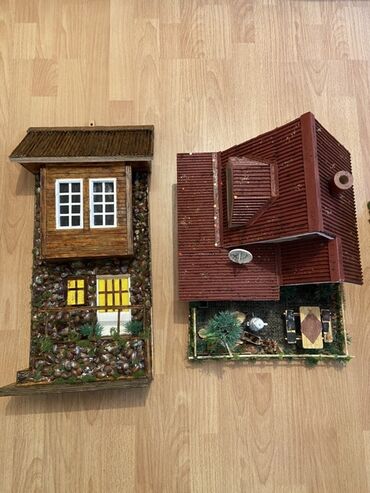 Digər ev dekoru: Əl işi miniatür ev modelləri. Bu modellər taxta və digər təbii — 3