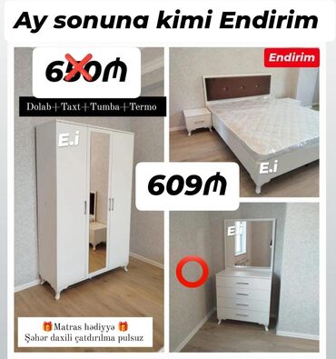 белая мебель для спальни: *Yataq dəsti / Yataq otağı mebeli 609 AZN 💥* ✔️Rəng seçimi var