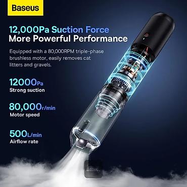 tozsovran: **Baseus A3 Lite 3-in-1 portativ avtomobil tozsoranı – qara** Baseus — 2