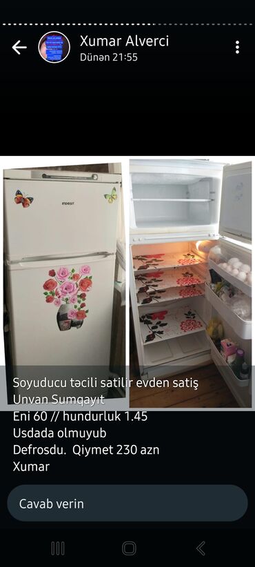 холодильник мини: Б/у 2 двери Indesit Холодильник Продажа, цвет - Белый