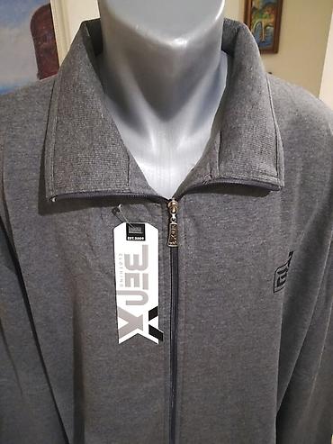 kaputi ramax: Novi muski pamucni duks sa kragnom u velikom broju Benx 5XL Sivi — 2