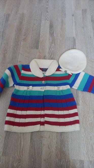 Детский мир: Uşaq geyim dəsti – 4 ədəd üst geyim - Zolaqlı toxunma palto-kardiqan — 1