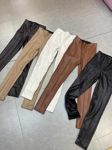 kozne pantalone stradivarius: S (EU 36), Visok struk