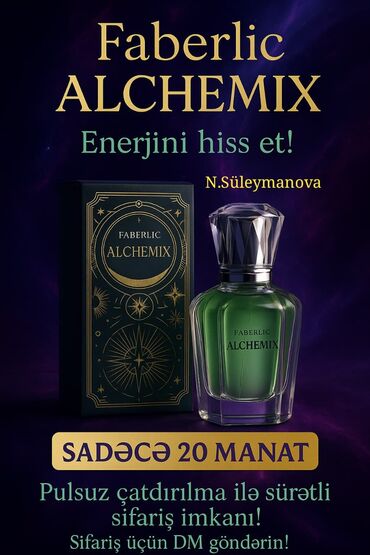 Ətriyyat: Faberlic Alchemix ətrinin zərif və cəlbedici ətri ilə özünüzü lalafo.az -da Ətriyyat: Faberlic Alchemix ətrinin zərif və cəlbedici ətri ilə özünüzü